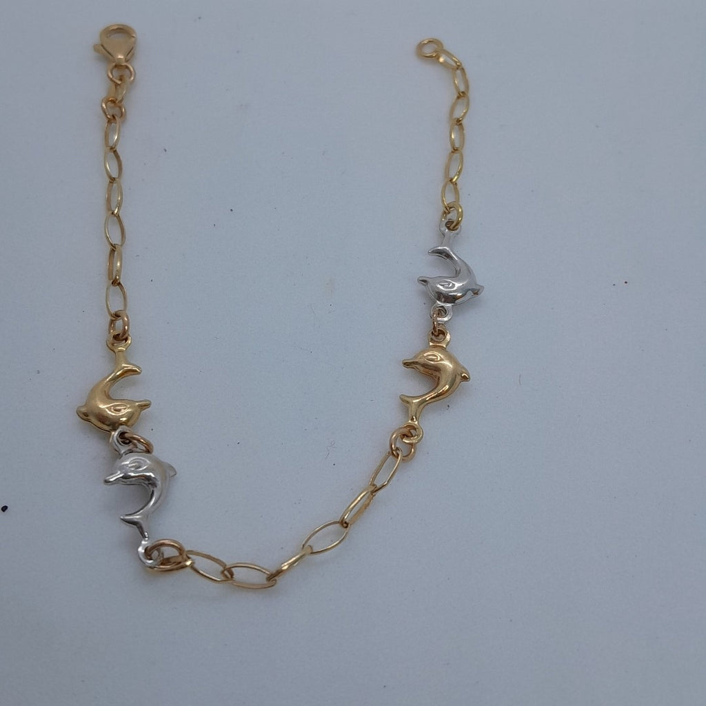 PULSERA ORO COMBINADO 14 K 3,10 GRMS (SEMINUEVO)