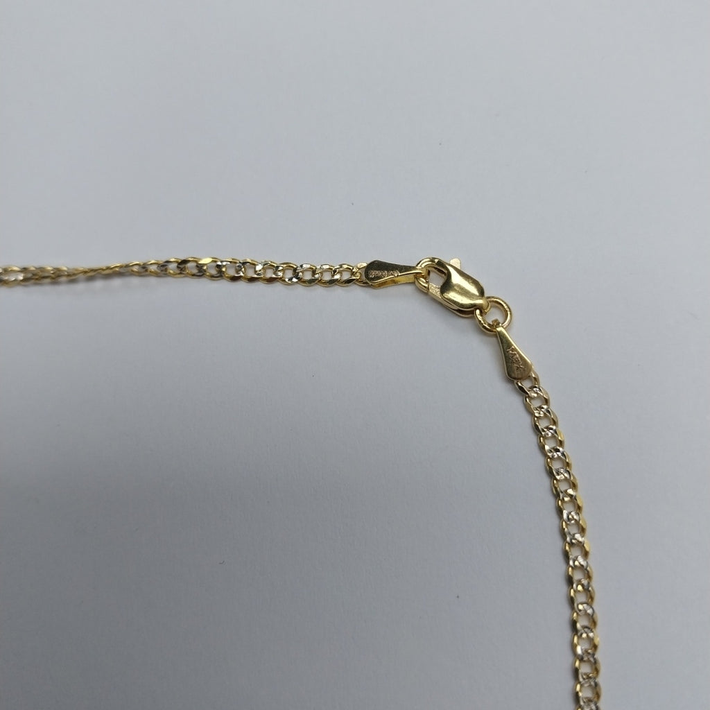 CADENAS BARBADA DIAMANTADA ORO 14K 55 CM 5.8 GR (NUEVO)