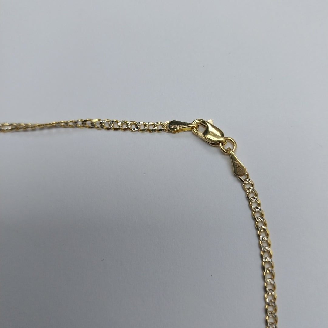 CADENAS BARBADA DIAMANTADA ORO 14K 55 CM 5.8 GR (NUEVO)