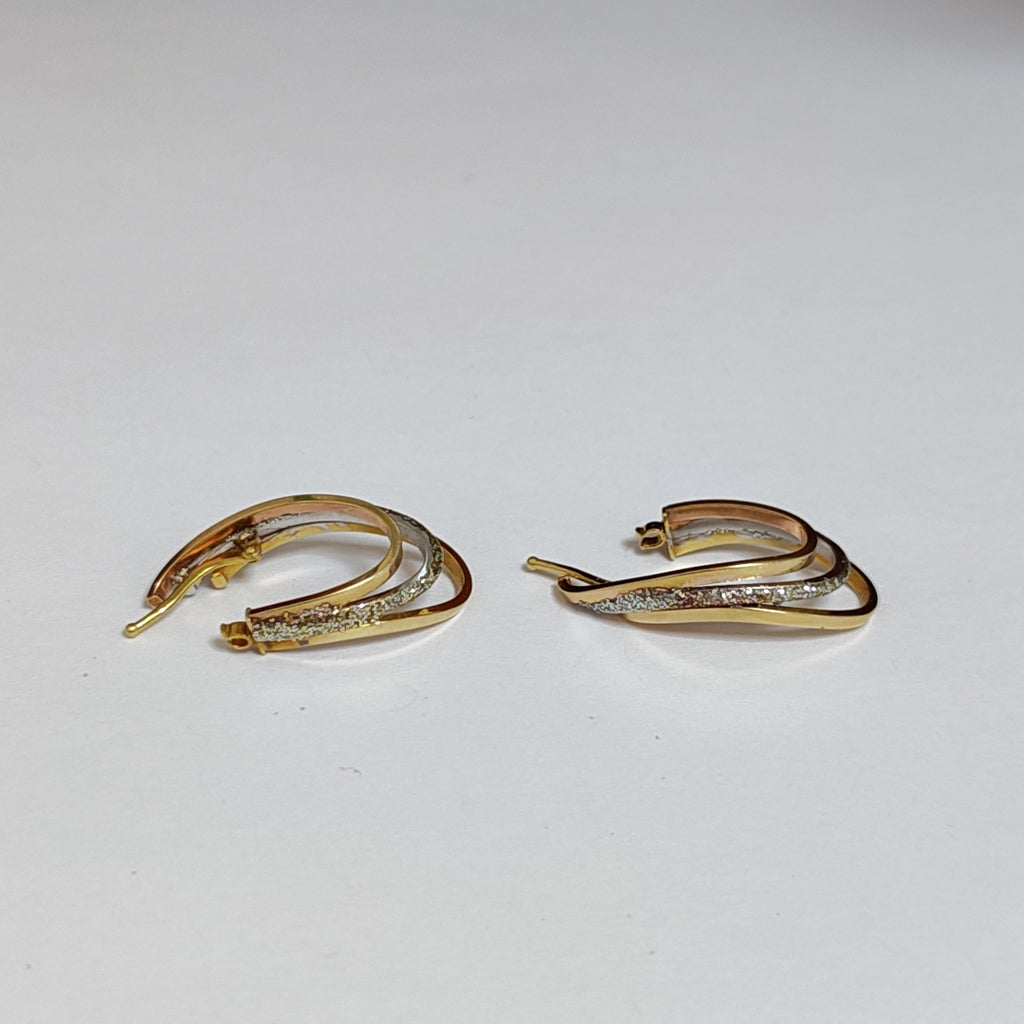 ARRACADAS PAR ORO COMBINADO 14 K 2,40 GRMS (SEMINUEVO)