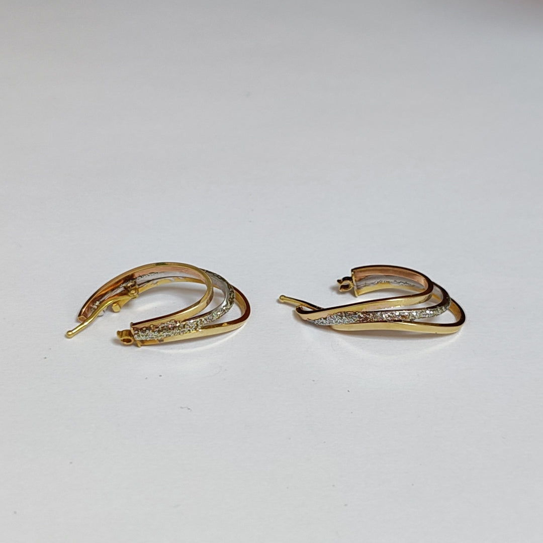 ARRACADAS PAR ORO COMBINADO 14 K 2,40 GRMS (SEMINUEVO)