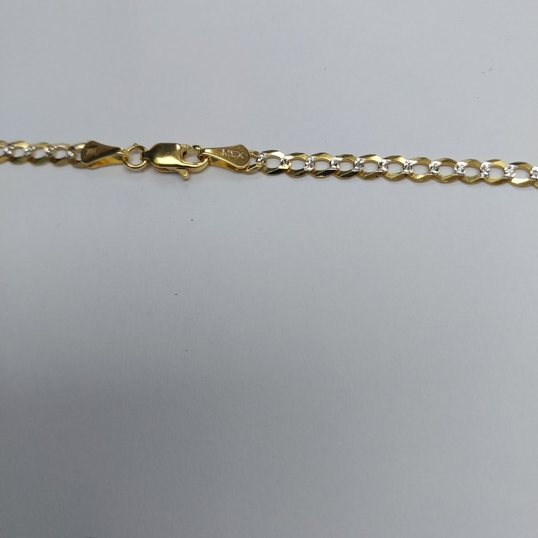 CADENAS BARBADA DIAMANTADA ORO 14K 60 CM 9.5 GR (NUEVO)