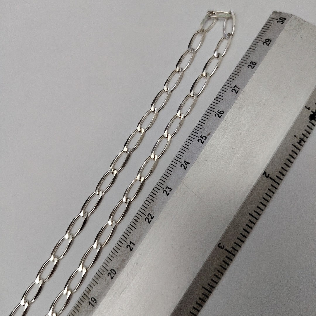 CADENA TEJIDO ESLABONES PLATA .925 60 CM 10.7 GR (NUEVO)