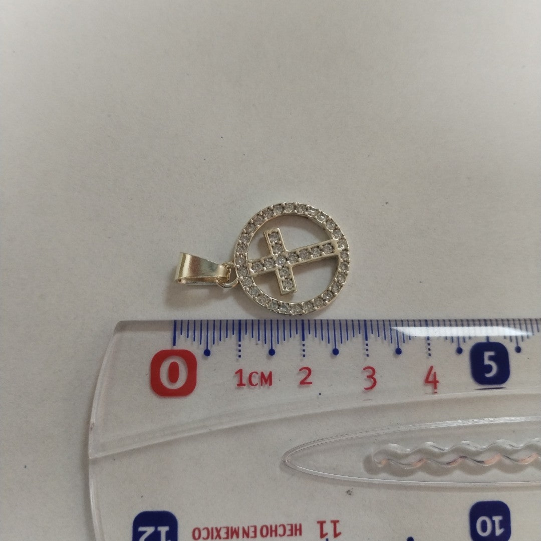 DIJE CRUZ C/CIRCONIAS PLATA .925 2.4 GR (NUEVO)