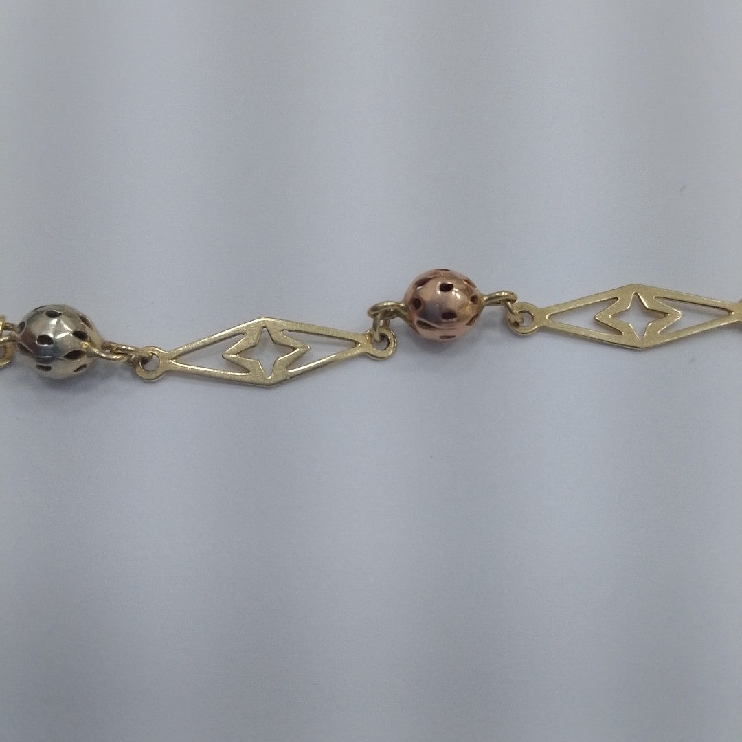 PULSERA ORO COMBINADO 14 K 3.8 GRMS (SEMINUEVO)