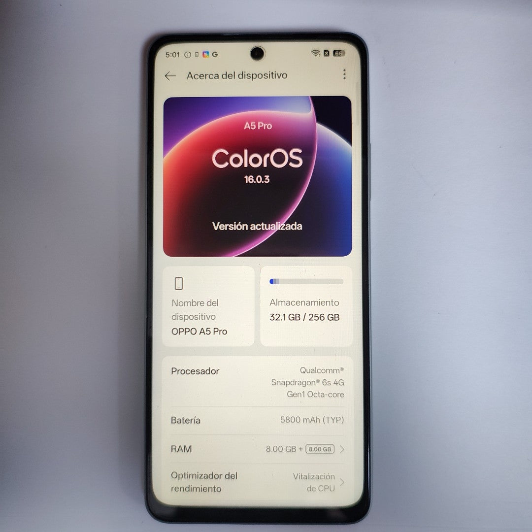 CELULAR OPPO A5 PRO CPH2711 (2025) 256 GB 8 GB RAM (SEMINUEVO)