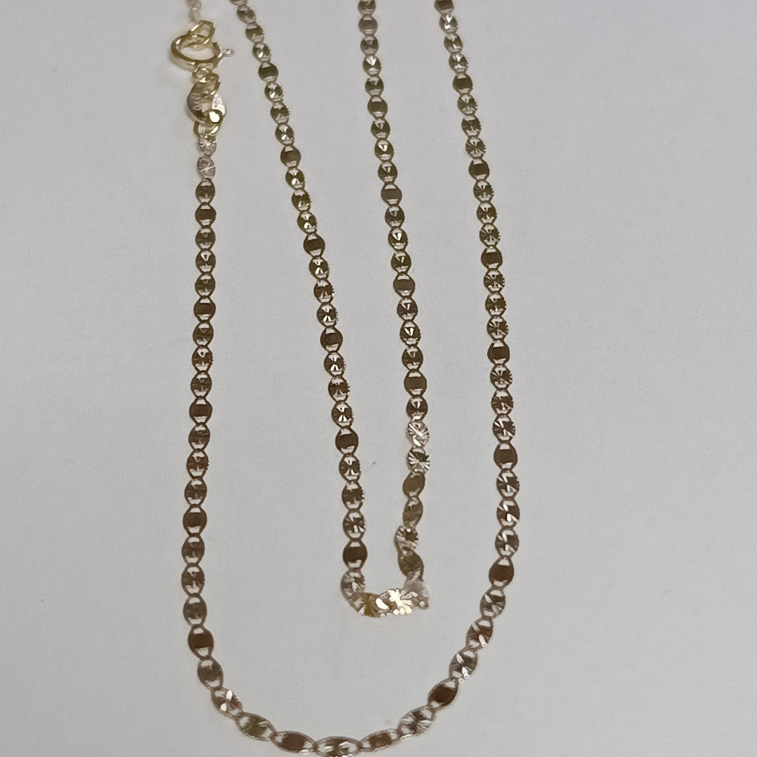 CADENAS TEJIDO GUCHI ORO 10K 40 A 45 CM 1.4 GR (NUEVO)