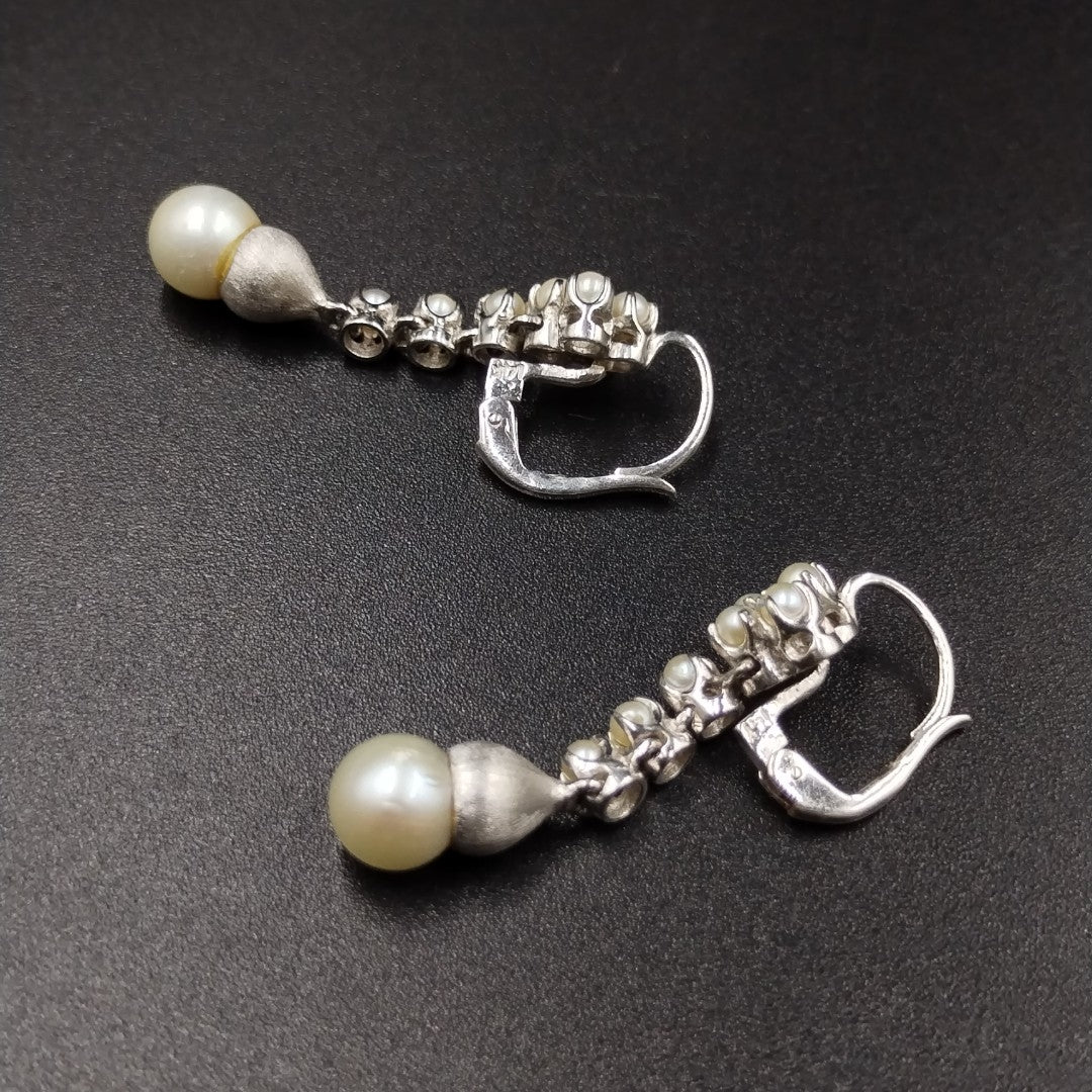 ARETES PAR ORO BLANCO 14 K 7,30 GRMS (SEMINUEVO)