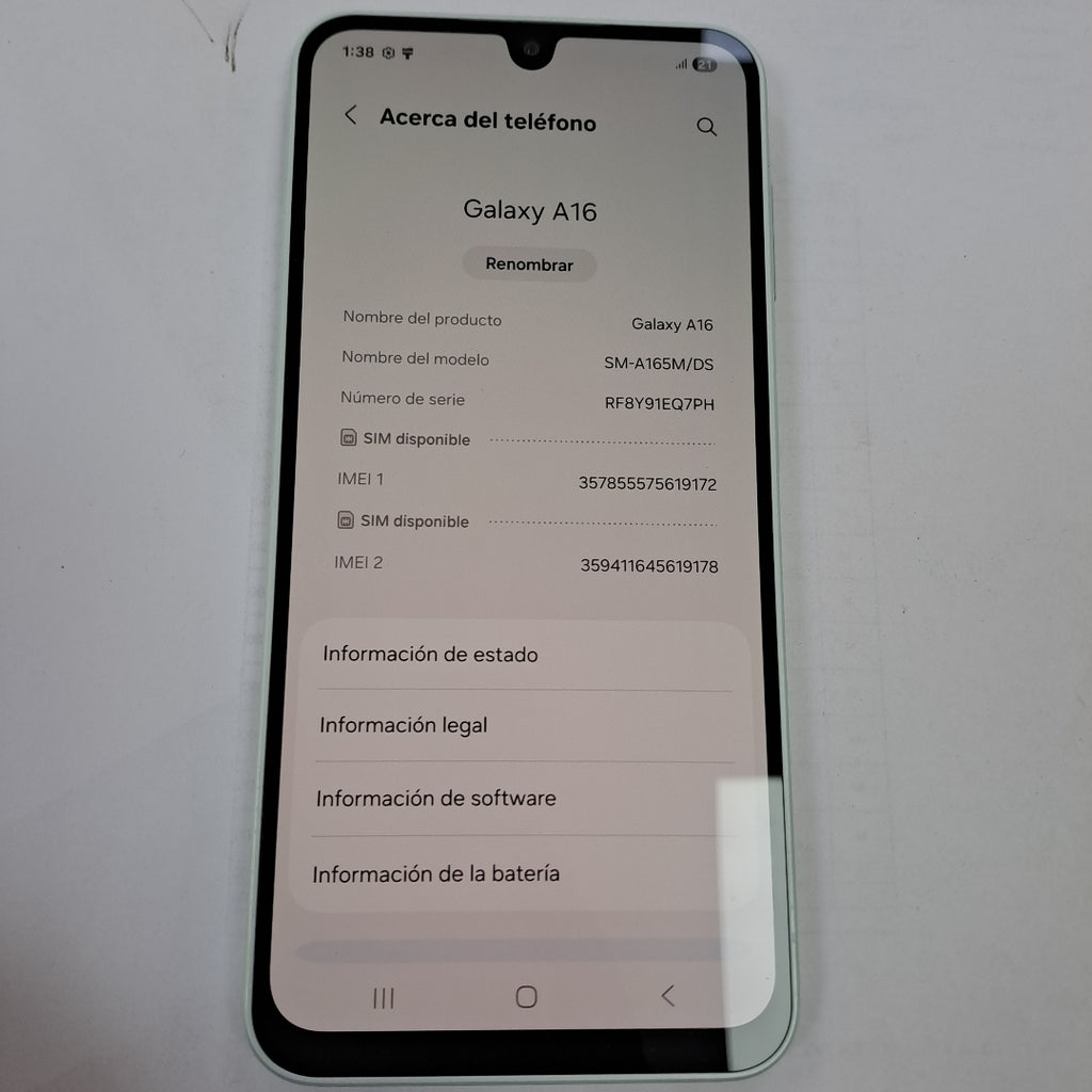 CELULAR SAMSUNG GALAXY A16 SM-A165M (2024) 128 GB 4 GB RAM (SEMINUEVO)
