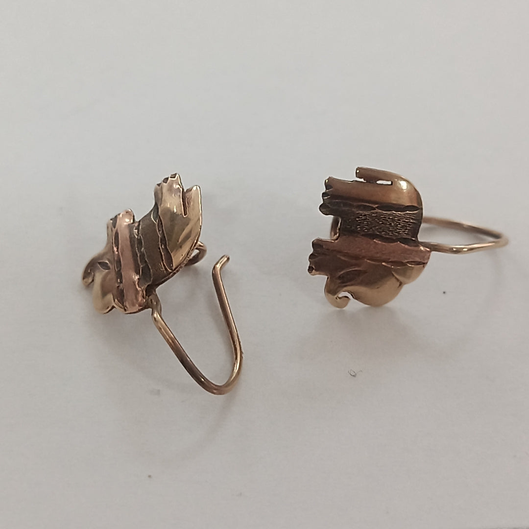 ARETES PAR ORO,ORO COMBINADO 8 K 1,20 GRMS (SEMINUEVO)