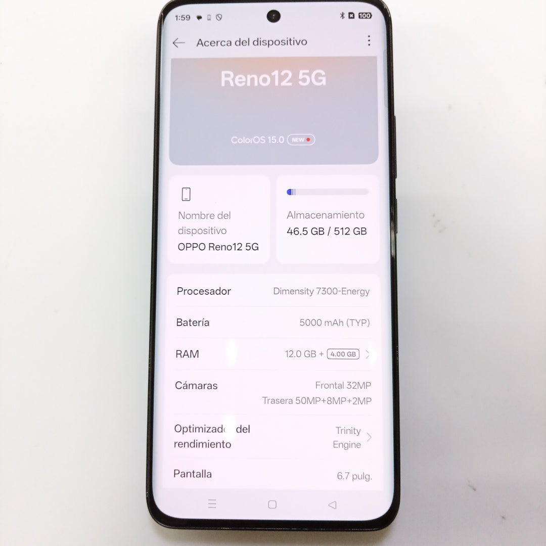 CELULAR OPPO RENO12 5G CPH2625 (2024) 512 GB 12 GB RAM (SEMINUEVO)
