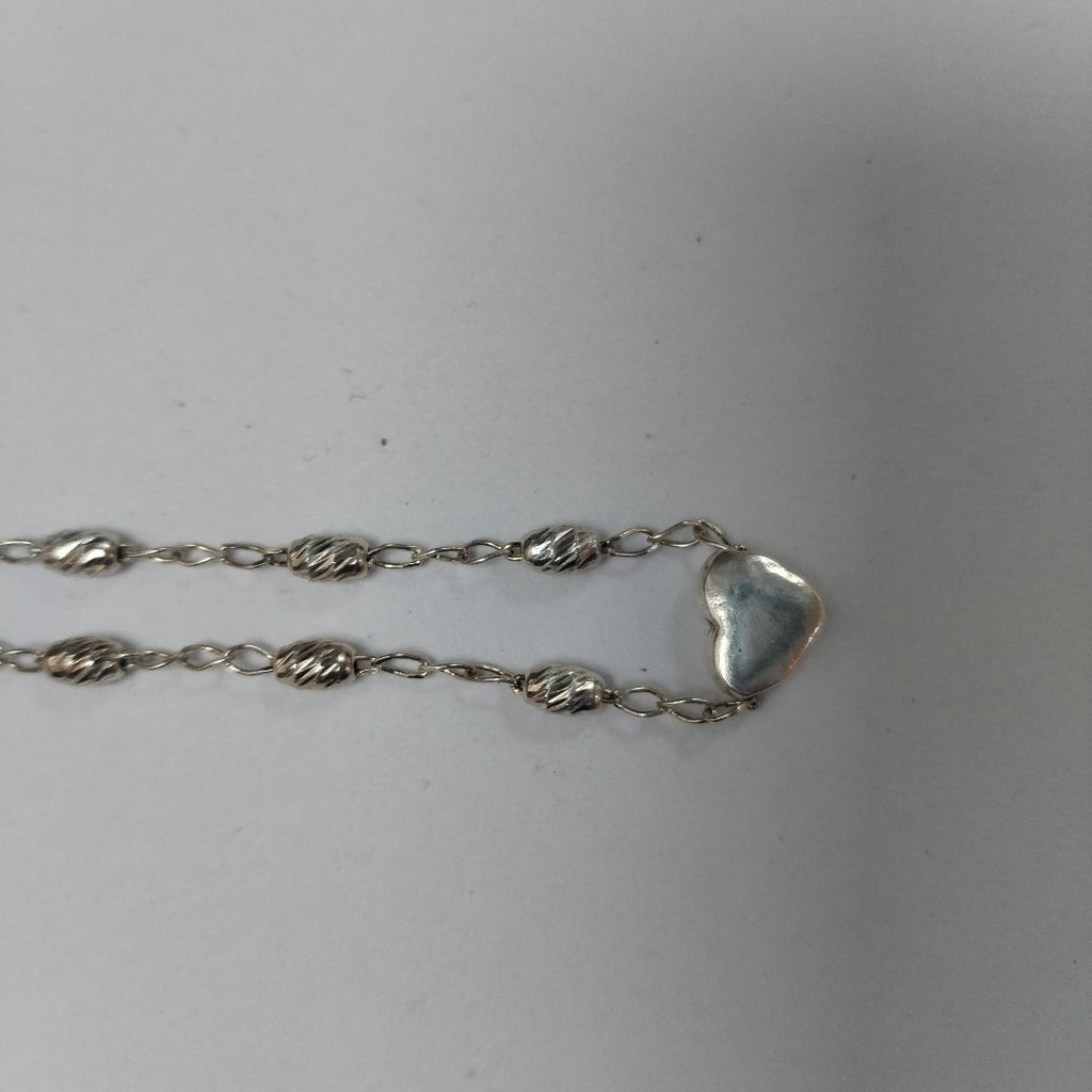 PULSERA TEJIDO CORAZON PLATA .925 18 CM 3.2 GR (NUEVO)