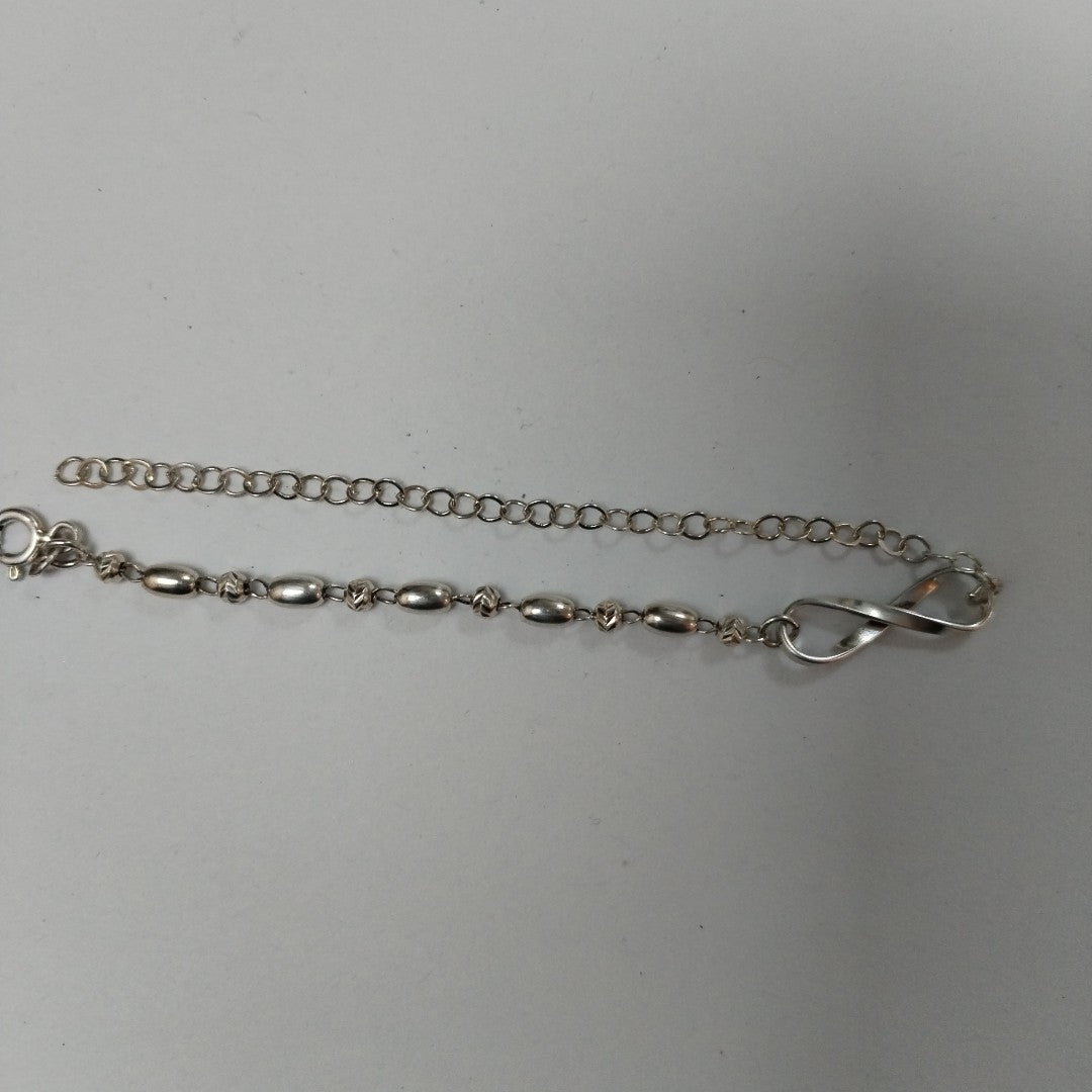 PULSERA TEJIDO INFINITO PLATA .925 18 CM 2.4 GR (NUEVO)
