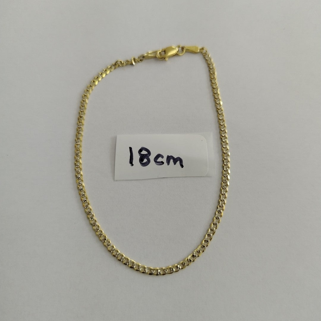 PULSERAS BARBADA DIAMANTADA ORO 14K 18 CM 2.4 GR (NUEVO)