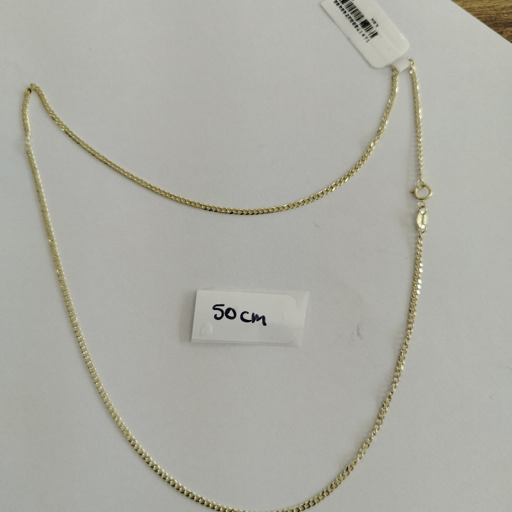 CADENAS TEJIDO BARBADA ORO 10K 50 CM 3.5 GR (NUEVO)