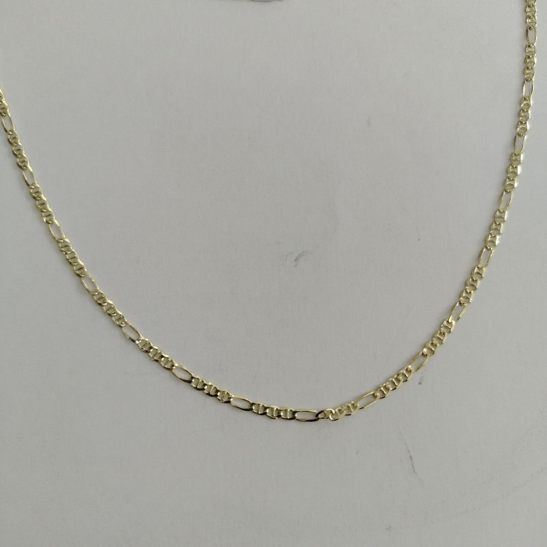 CADENAS TEJIDO FIGARO GUCHI ORO 10K 55 CM 5 GR (NUEVO)