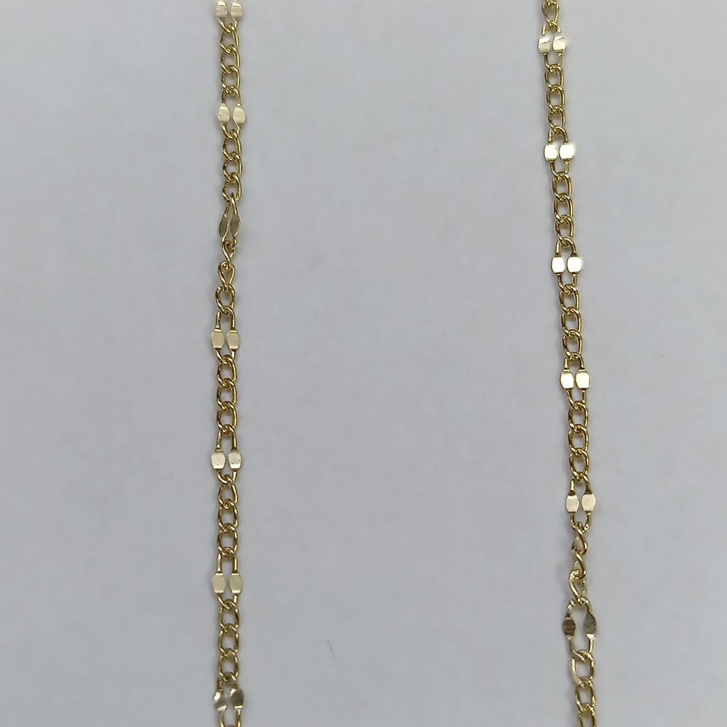 CADENAS TEJIDO FIGARO ORO 10K 40 A 45 CM 1 GR (NUEVO)