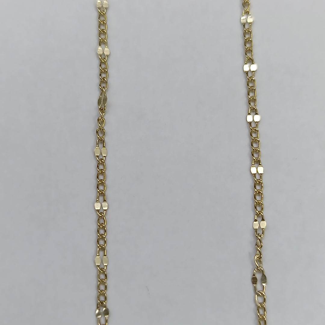 CADENAS TEJIDO FIGARO ORO 10K 40 A 45 CM 1 GR (NUEVO)