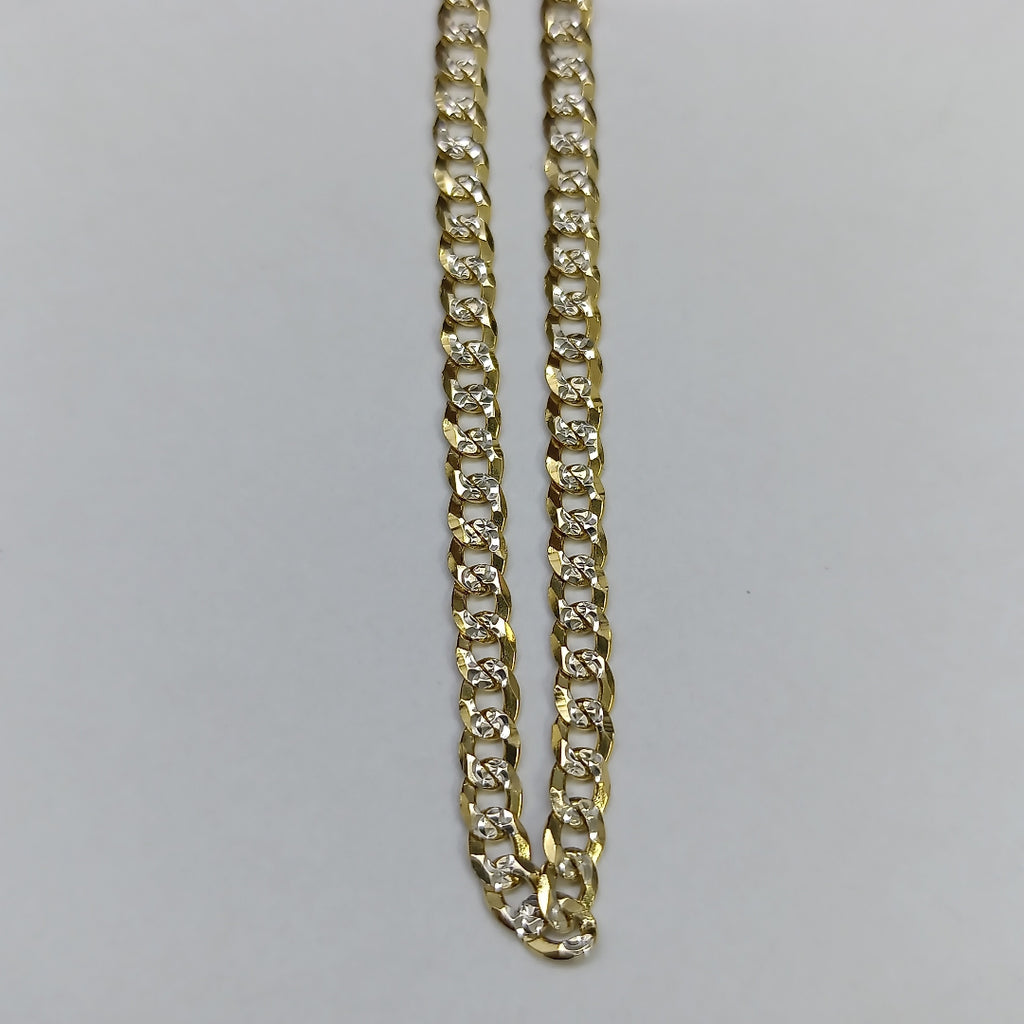 PULSERAS TEJIDO BARBADA DIAMANTADA ORO 14K 18 CM 3.2 GR (NUEVO)