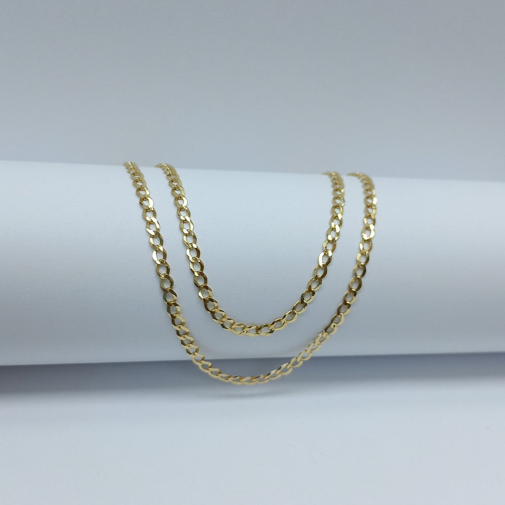 CADENAS TEJIDO BARBADA ORO 14K 60 CM 5.4 GR (NUEVO)