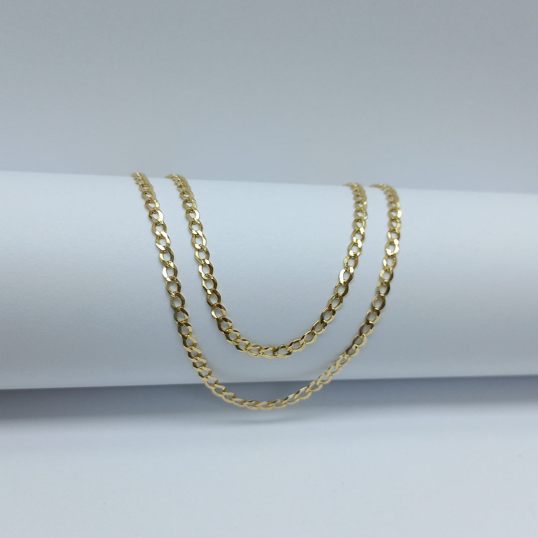 CADENAS TEJIDO BARBADA ORO 14K 60 CM 5.4 GR (NUEVO)