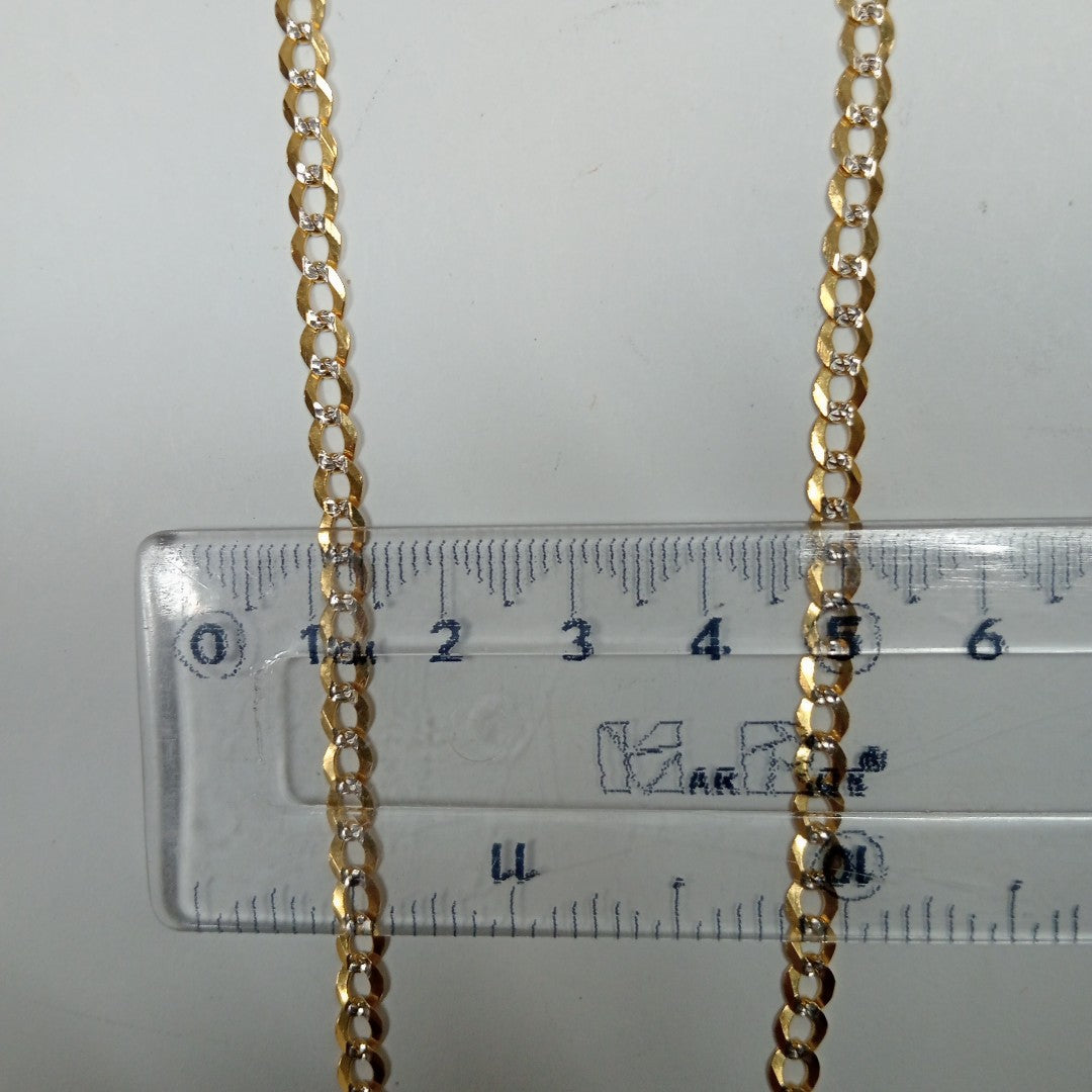 CADENAS BARBADA DIAMANTADA ORO 14K 55 CM 8.6 GR (NUEVO)