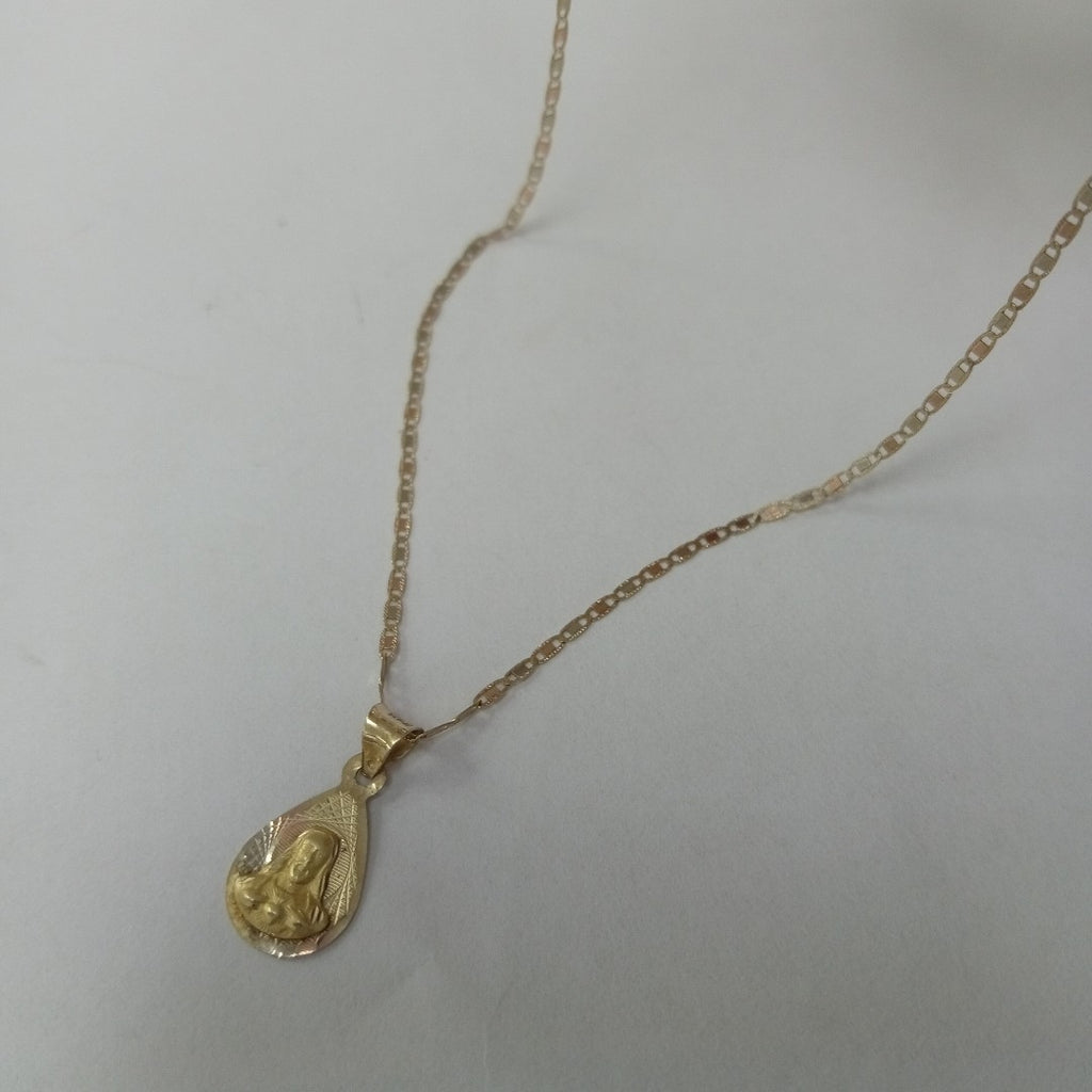 CADENA, MEDALLA RELIGIOSA ORO 10 K 1.8 GRMS (SEMINUEVO)