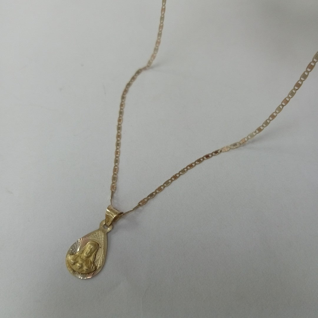 CADENA, MEDALLA RELIGIOSA ORO 10 K 1.8 GRMS (SEMINUEVO)
