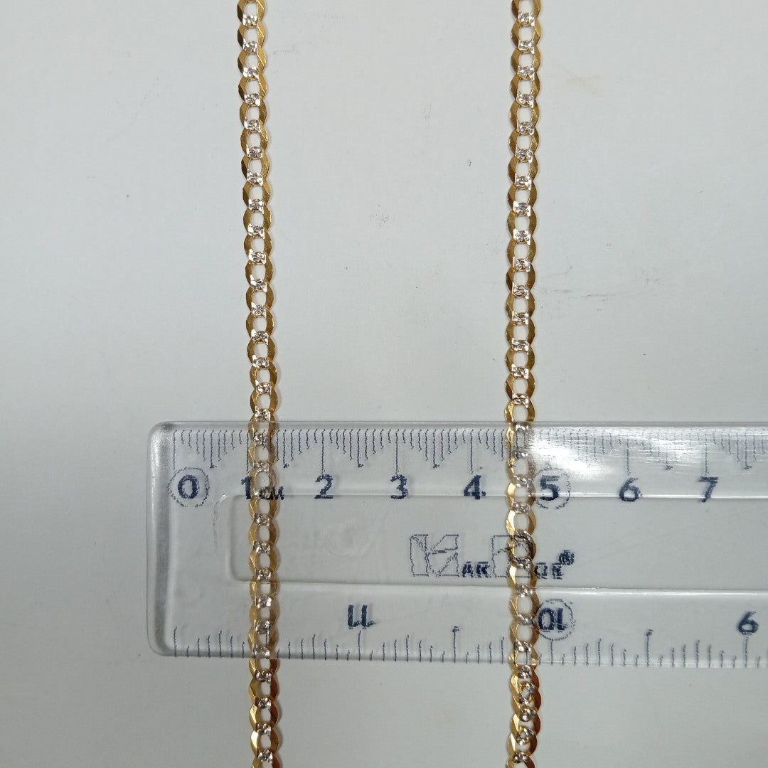 CADENAS BARBADA DIAMANTADA ORO 14K 55 CM 8.9 GR (NUEVO)
