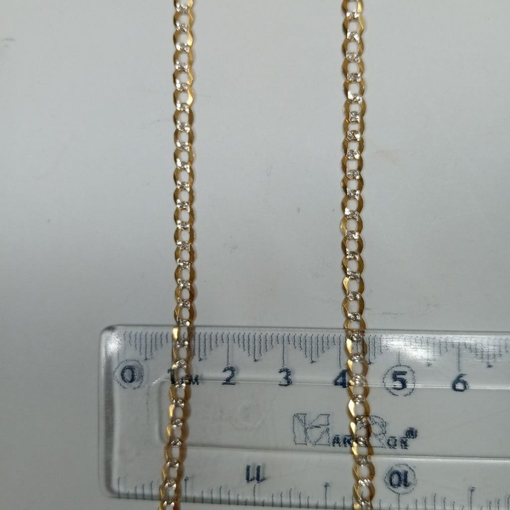 CADENAS BARBADA DIAMANTADA ORO 14K 55 CM 8.8 GR (NUEVO)