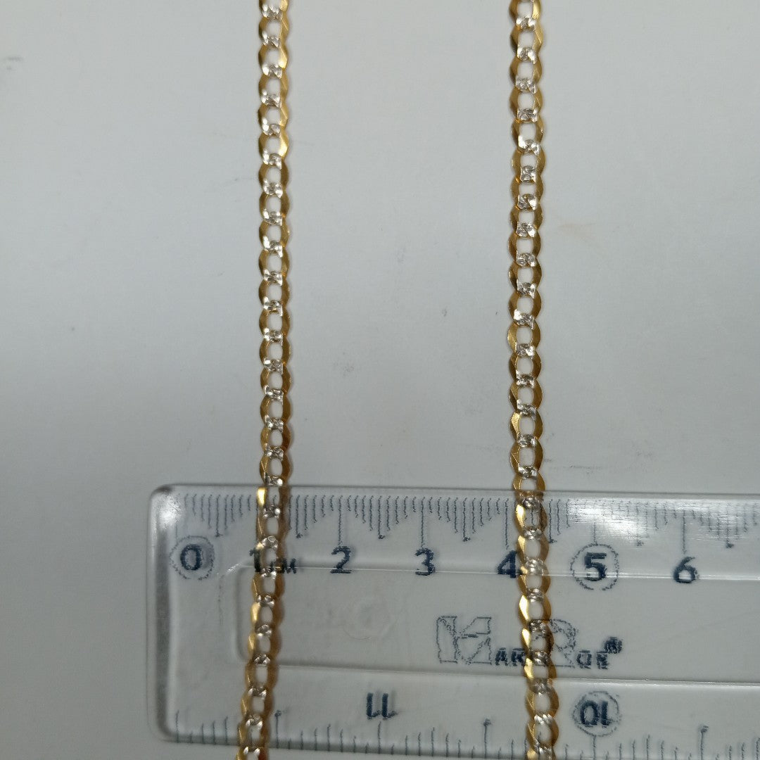 CADENAS BARBADA DIAMANTADA ORO 14K 55 CM 8.8 GR (NUEVO)