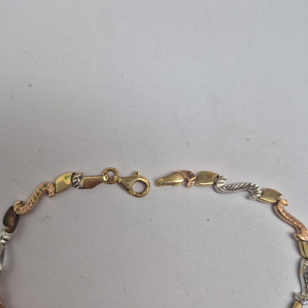 PULSERA ORO COMBINADO 14 K 6.4 GRMS (SEMINUEVO)