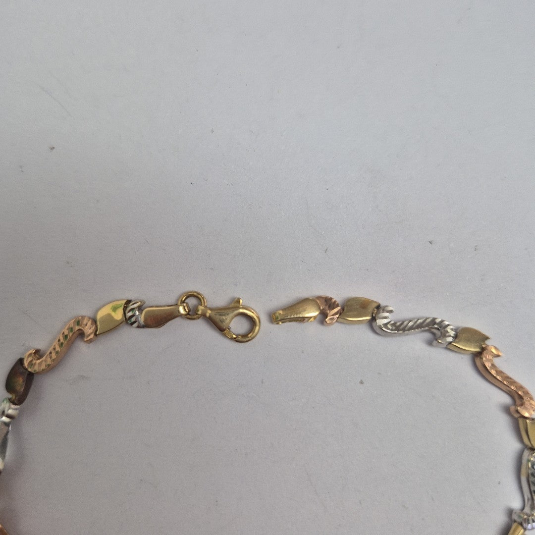 PULSERA ORO COMBINADO 14 K 6.4 GRMS (SEMINUEVO)