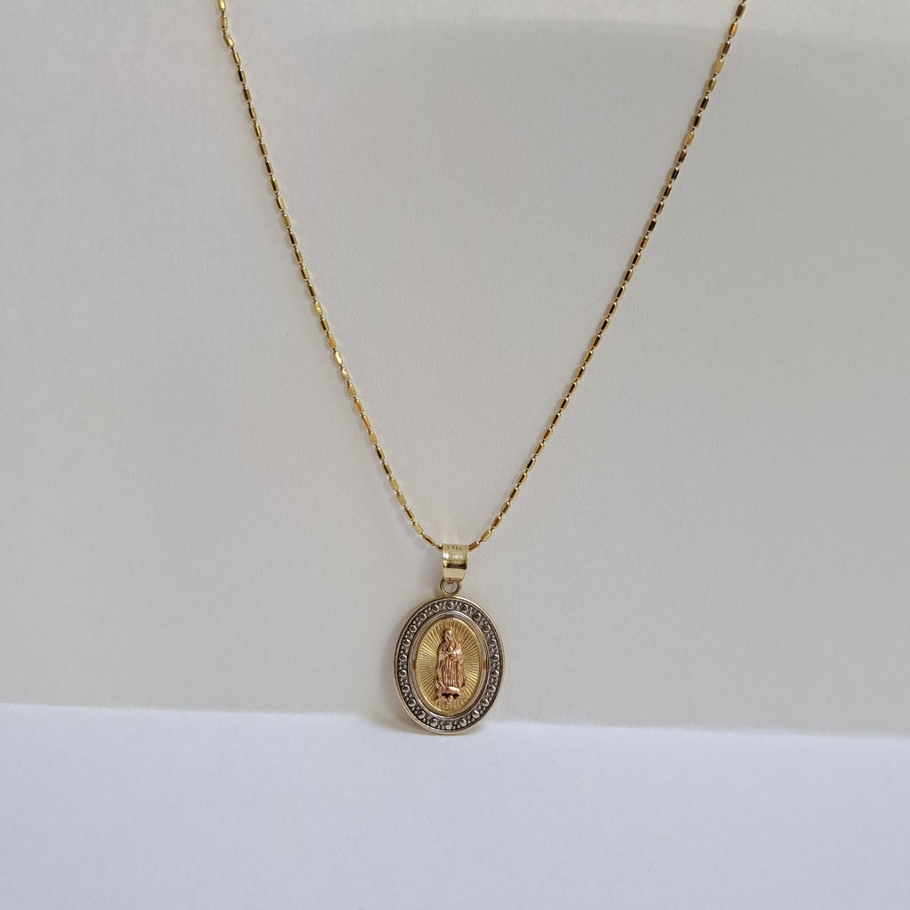 CADENA,MEDALLA RELIGIOSA ORO 14 K 4,20 GRMS (SEMINUEVO)