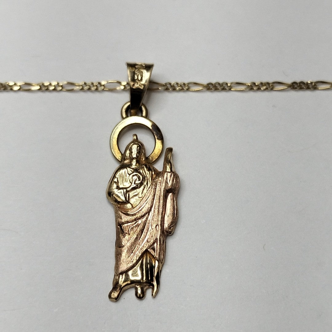 CADENA, MEDALLA RELIGIOSA ORO 14 K 3.1 GRMS (SEMINUEVO)