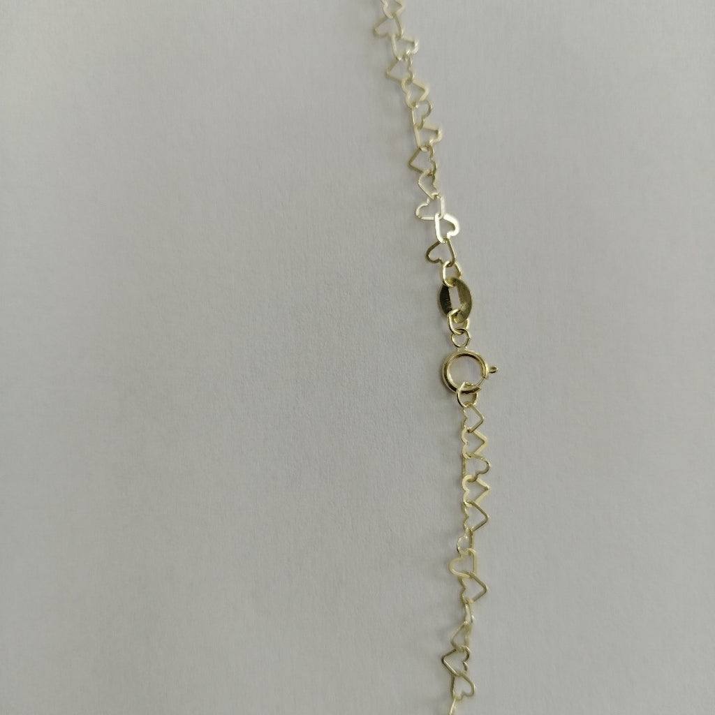 CADENAS TEJIDO CORAZONES ORO 10K 50 CM 2.4 GR (NUEVO)