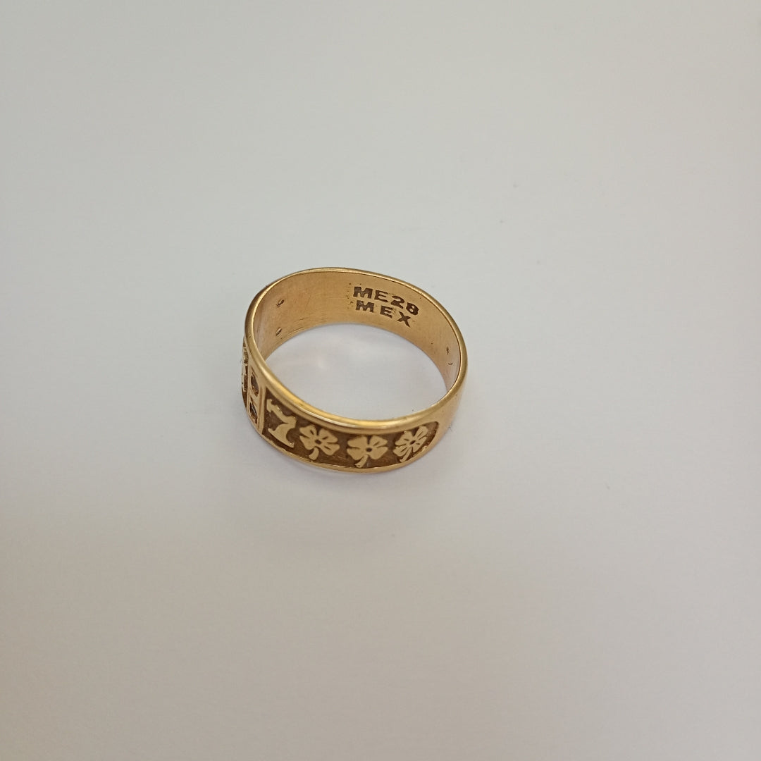 ARGOLLA DE LA SUERTE ORO 14 K 4.3 GRMS (SEMINUEVO)
