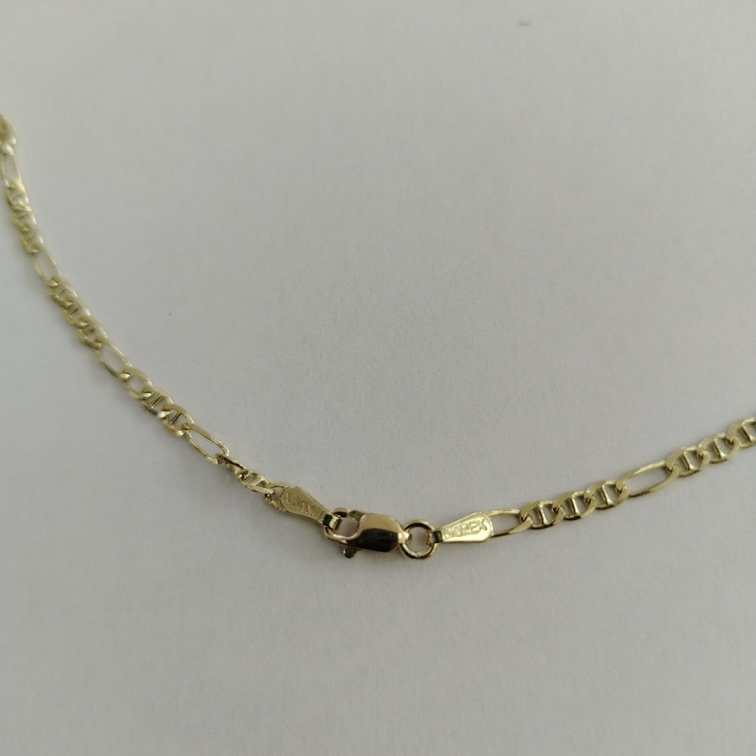 CADENAS TEJIDO FIGARO GUCHI ORO 10K 60 CM 5.2 GR (NUEVO)