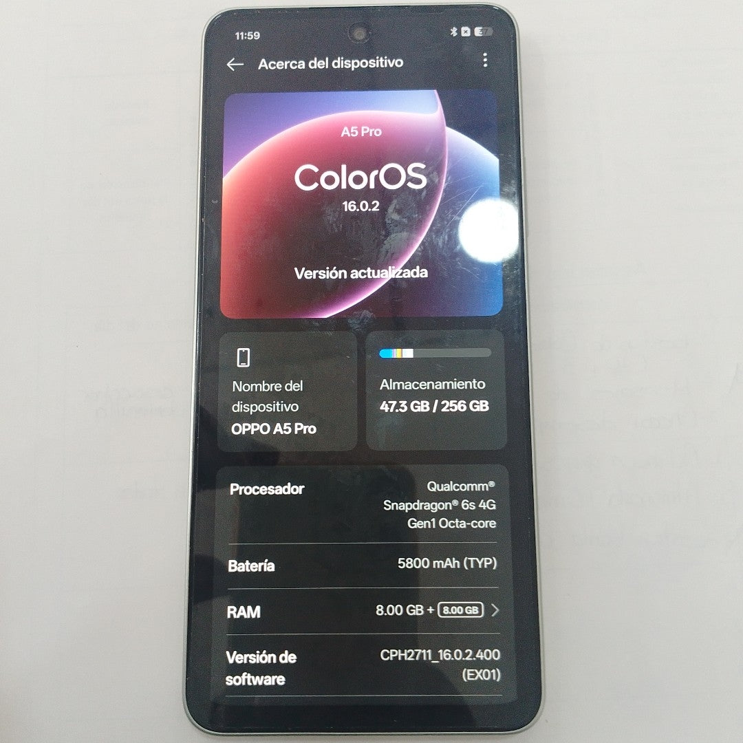 CELULAR OPPO A5 PRO CPH2711 (2025) 256 GB 8 GB RAM (SEMINUEVO)