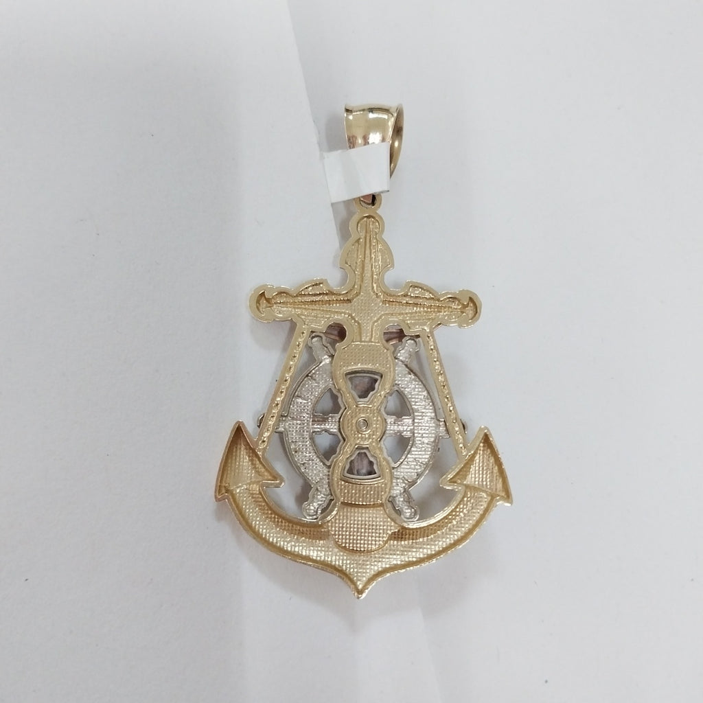 CRISTO EN ANCLA ORO COMBINADO 14 K 6.9 GRMS (SEMINUEVO)