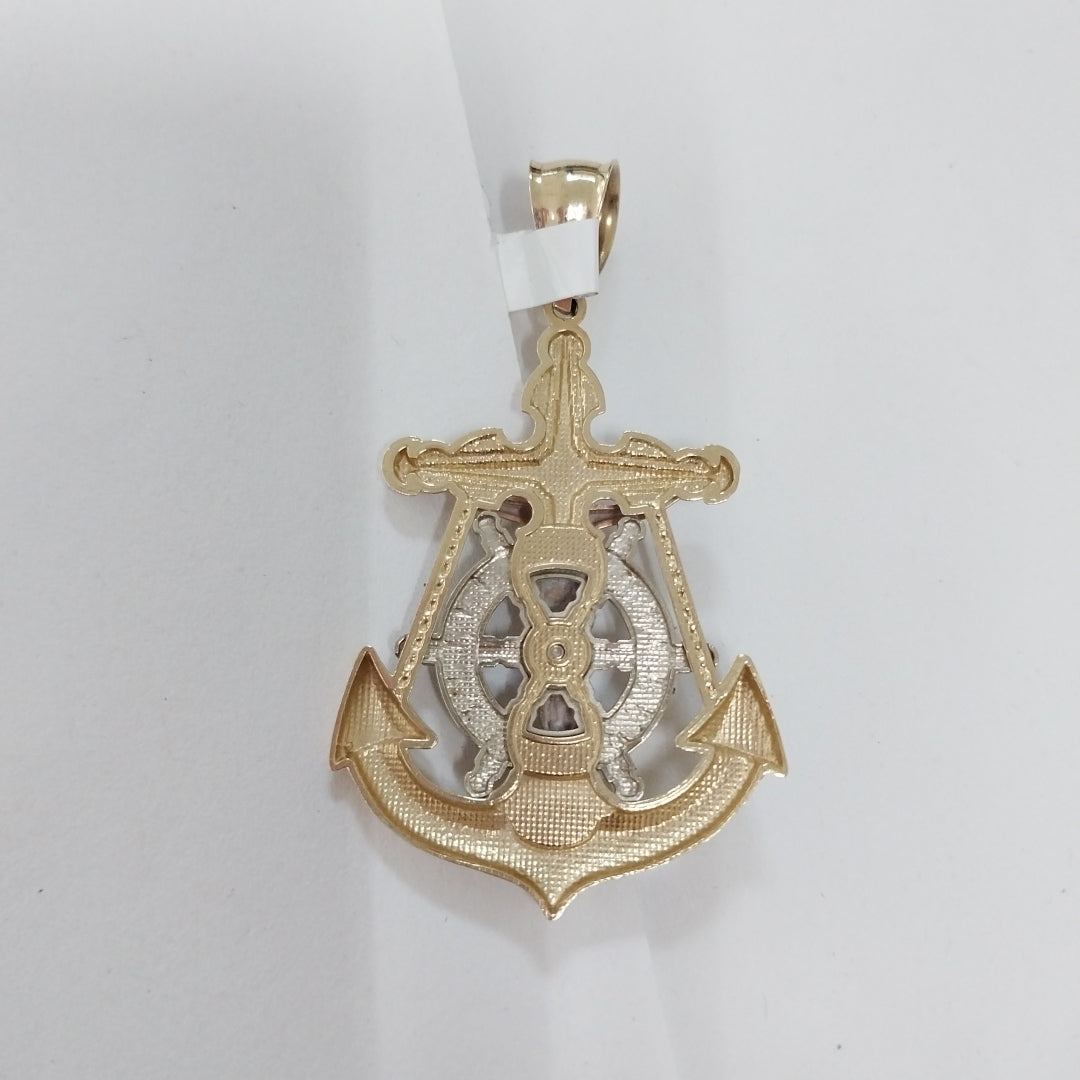 CRISTO EN ANCLA ORO COMBINADO 14 K 6.9 GRMS (SEMINUEVO)