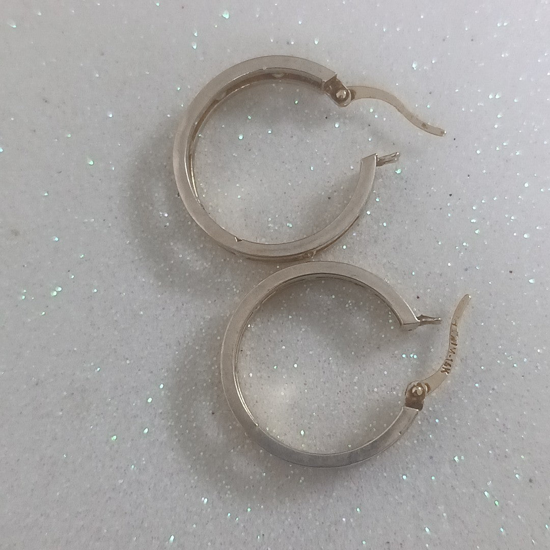 ARRACADAS PAR ORO, ORO COMBINADO 14 K 3.5 GRMS (SEMINUEVO)