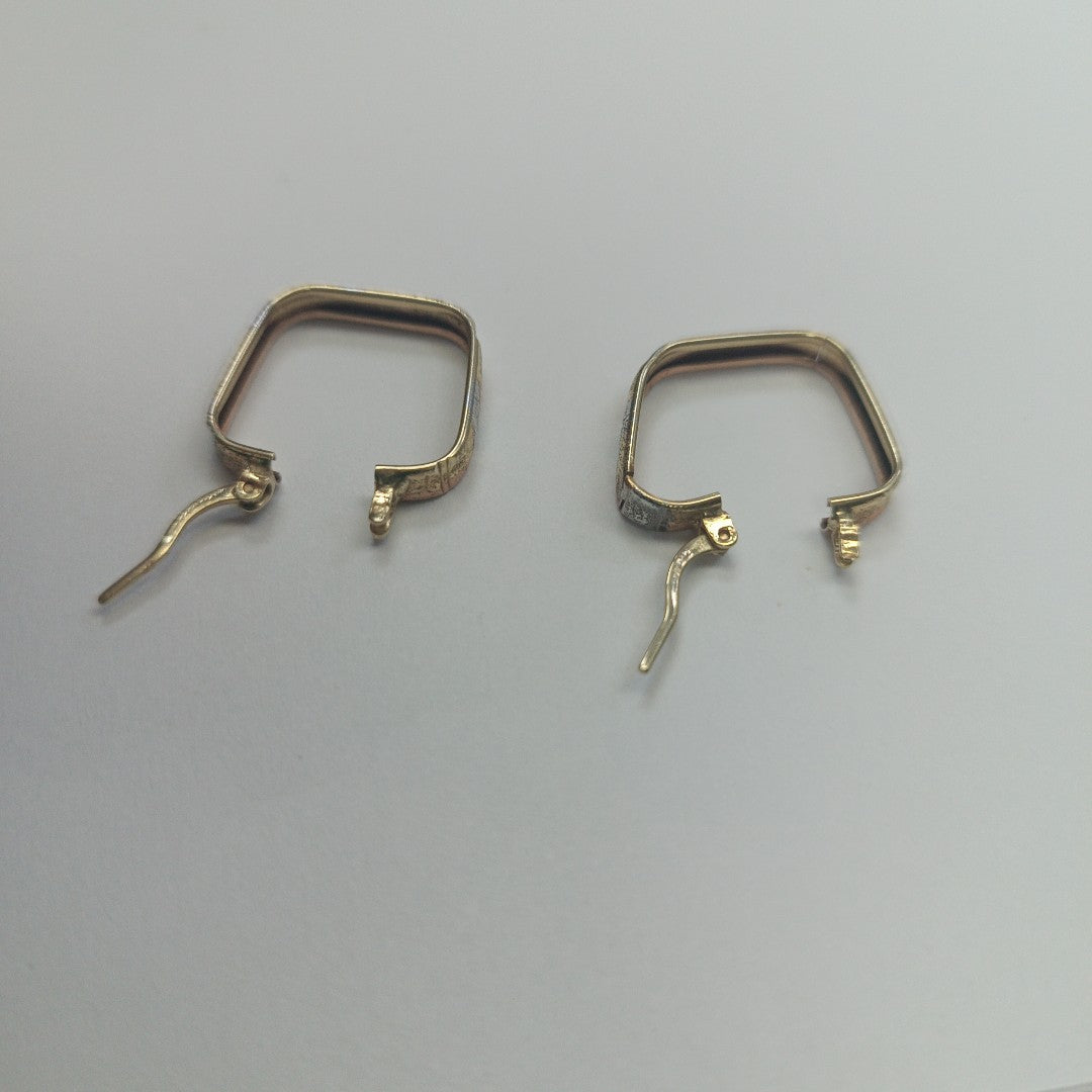 ARRACADAS PAR ORO, ORO COMBINADO 14 K 2.4 GRMS (SEMINUEVO)
