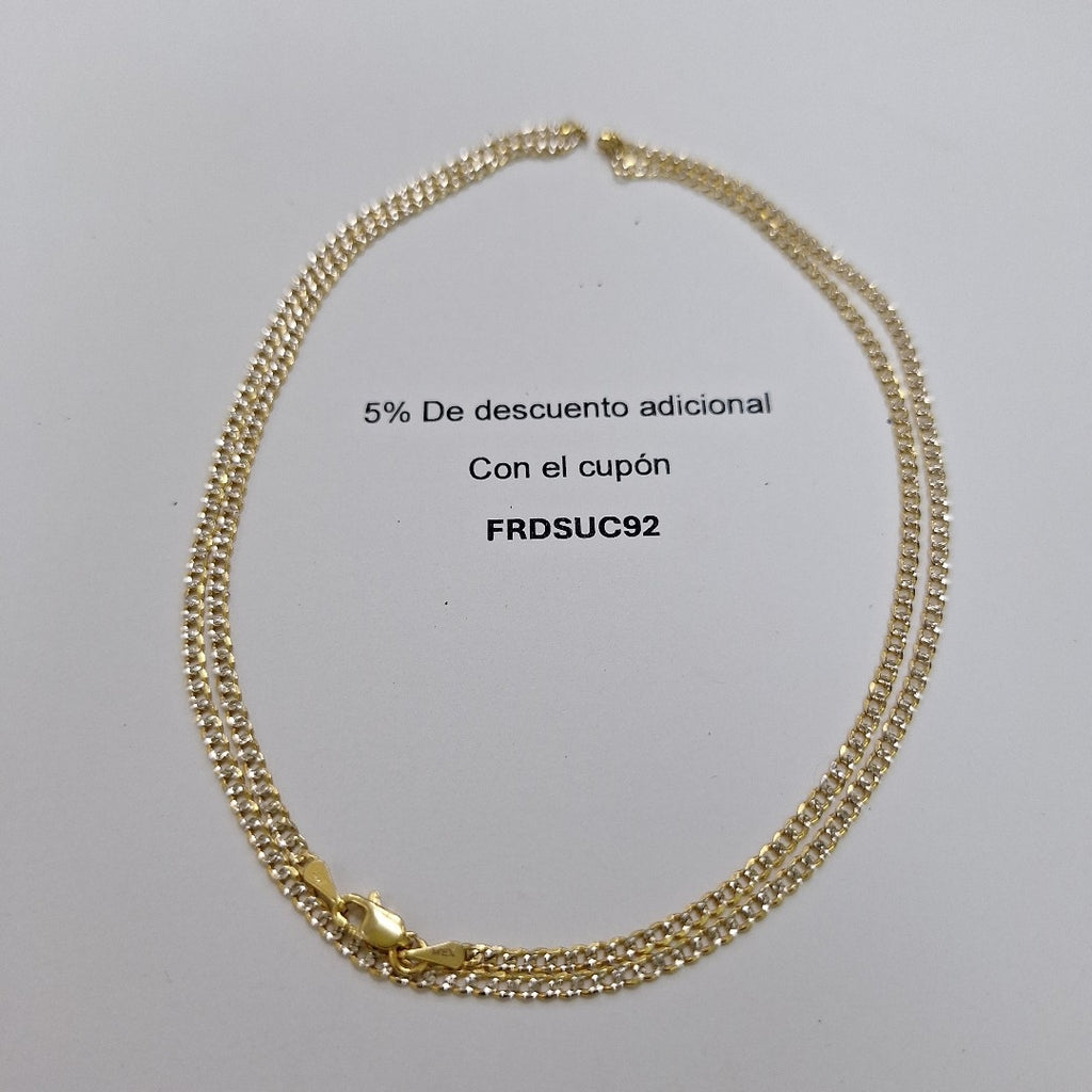 CADENAS BARBADA DIAMANTADA ORO 14K 60 CM 6.1 GR (NUEVO)