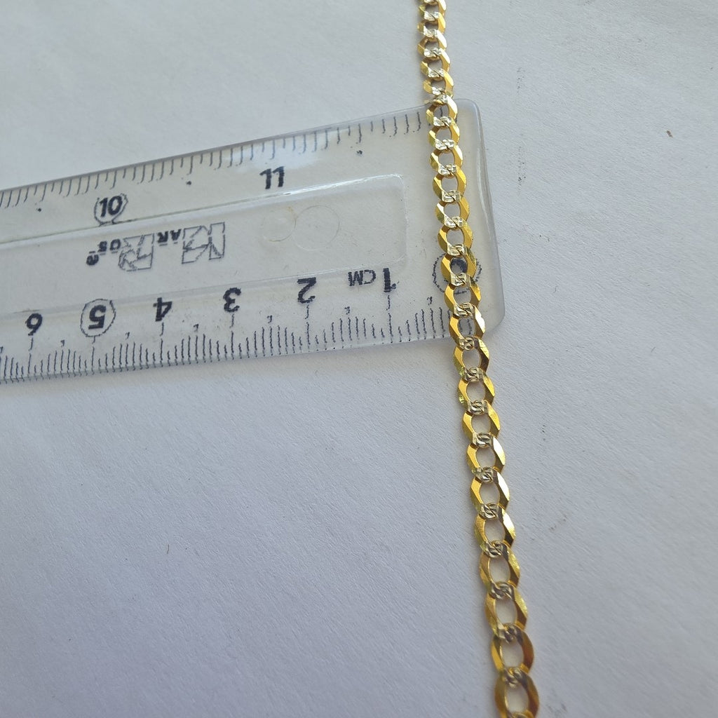 CADENAS BARBADA DIAMANTADA ORO 14K 55 CM 8.9 GR (NUEVO)