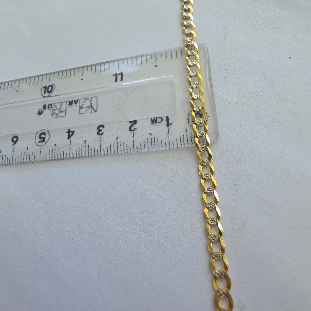 CADENAS BARBADA DIAMANTADA ORO 14K 55 CM 8.9 GR (NUEVO)