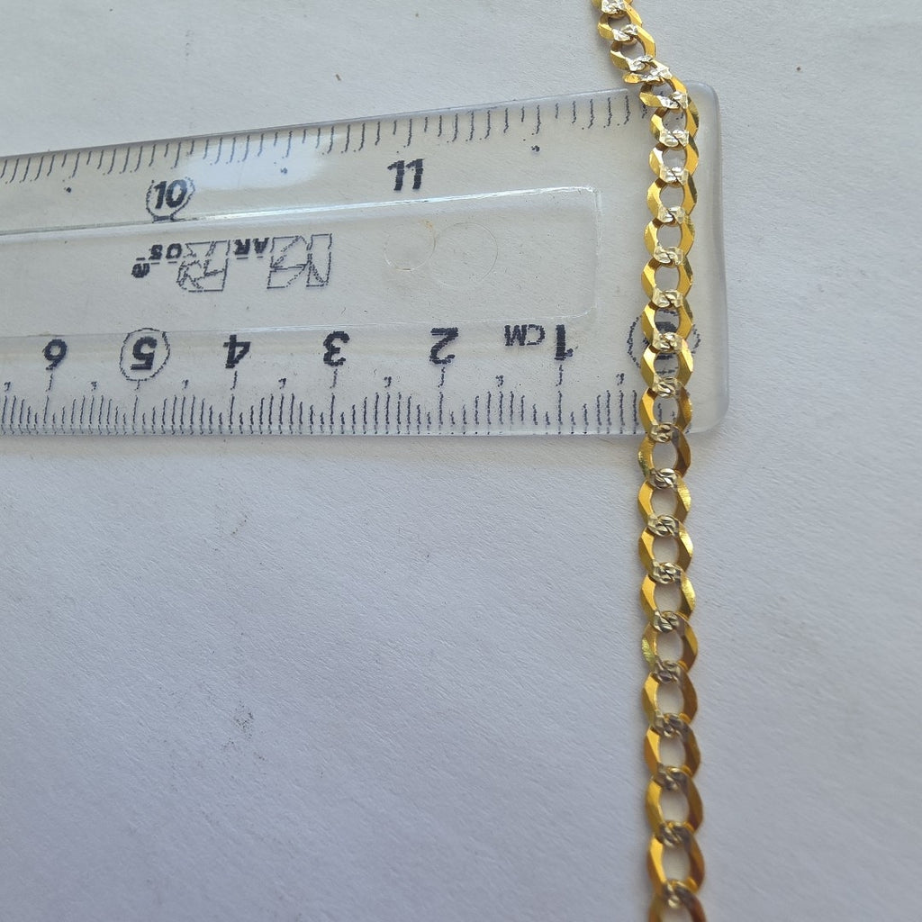 CADENAS BARBADA DIAMANTADA ORO 14K 60 CM 9.5 GR (NUEVO)