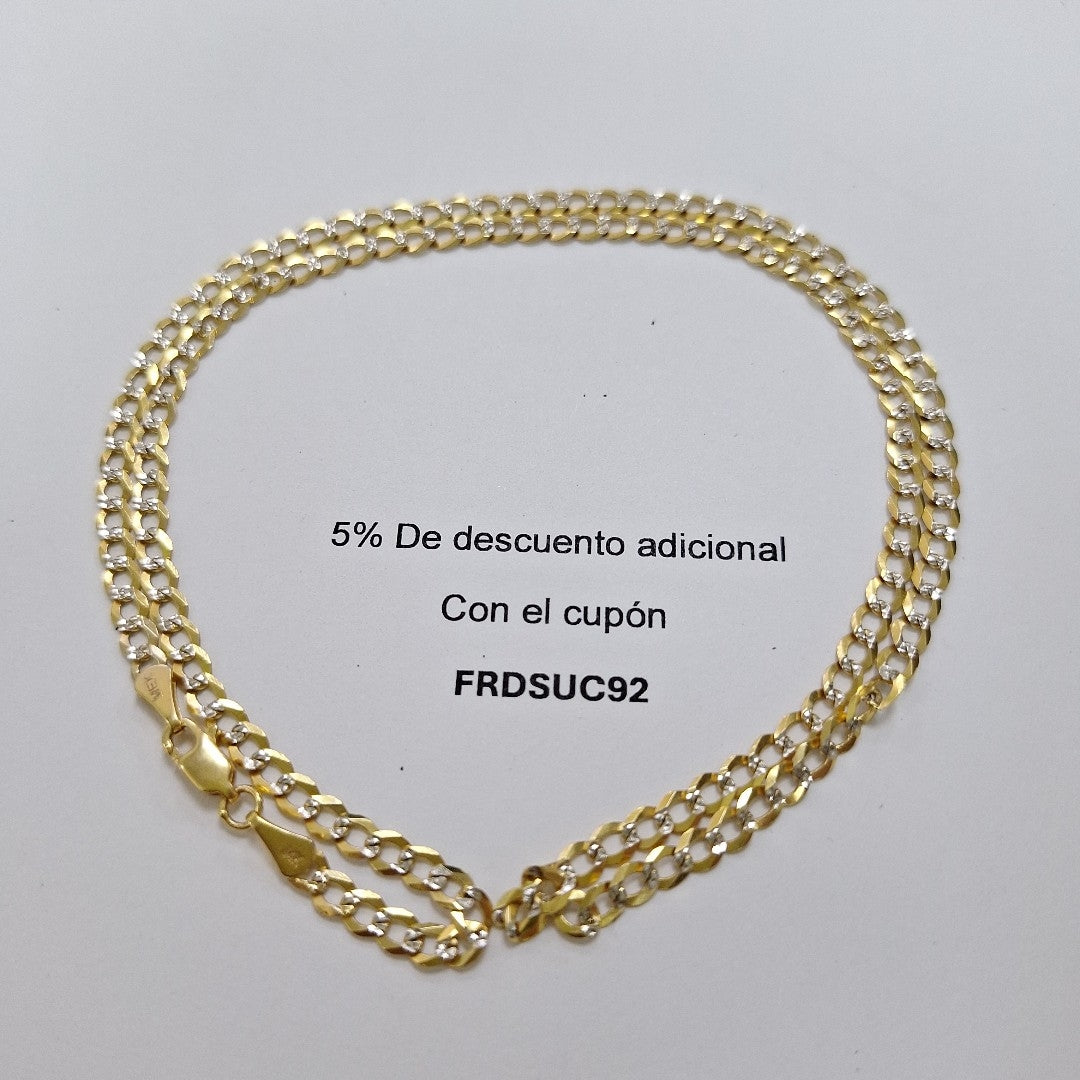 CADENAS BARBADA DIAMANTADA ORO 14K 55 CM 8.9 GR (NUEVO)