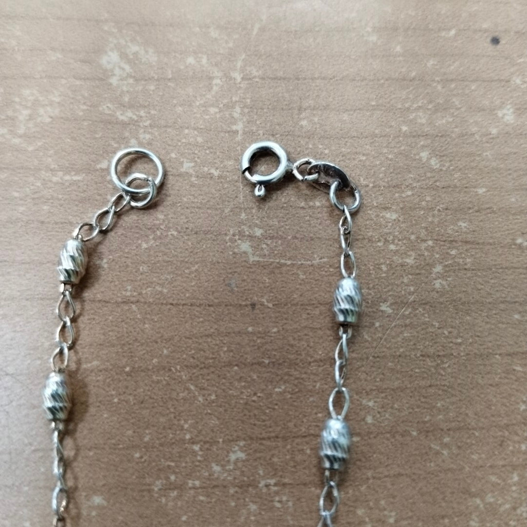 PULSERA TEJIDO CORAZON PLATA .925 18 CM 3.3 GR (NUEVO)