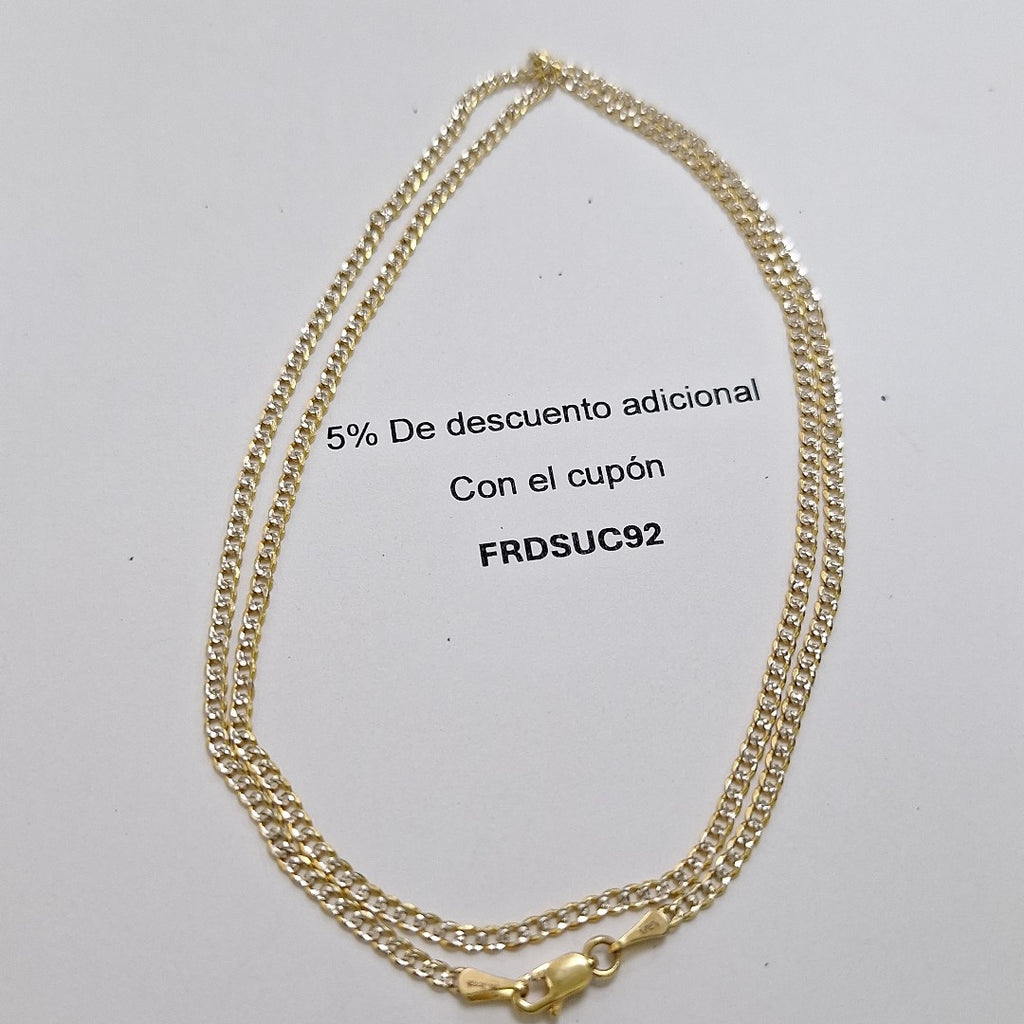 CADENAS BARBADA DIAMANTADA ORO 14K 55 CM 5.8 GR (NUEVO)